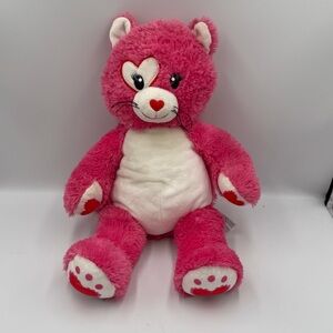 Retired Build A Bear Kisses Fur You Cat Plush Pink Kitty Valentine Heart 2011